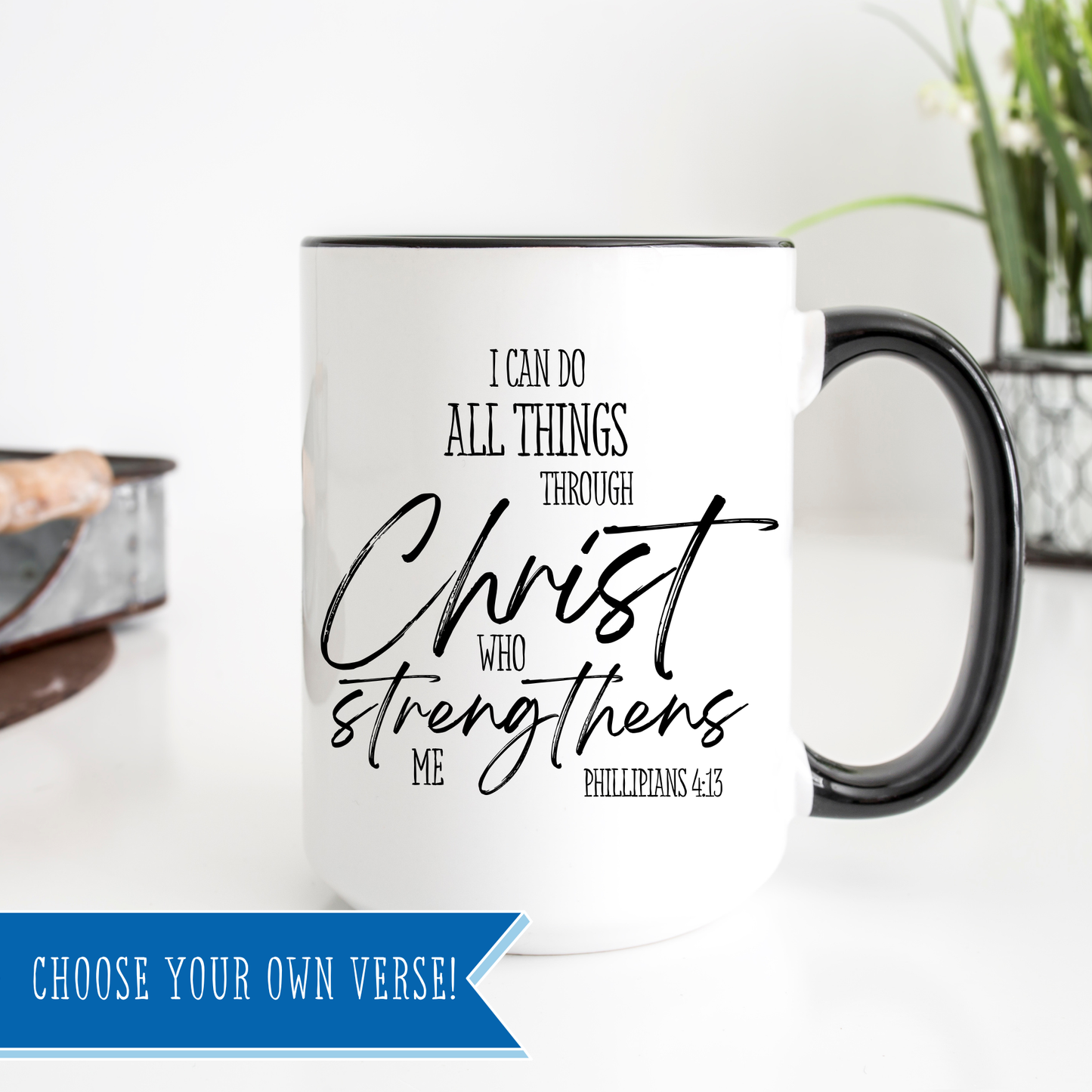 Custom Bible Verse Coffee Mug 15oz Personalized Ceramic Mug