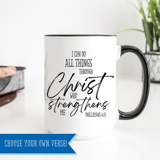Custom Bible Verse Coffee Mug 15oz Personalized Ceramic Mug