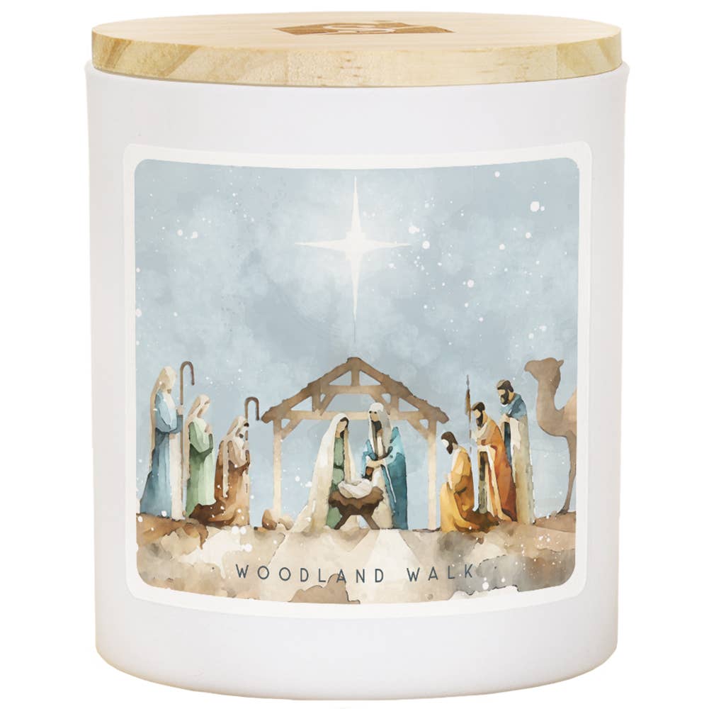 Watercolor Nativity Christmas Soy-Based Candle