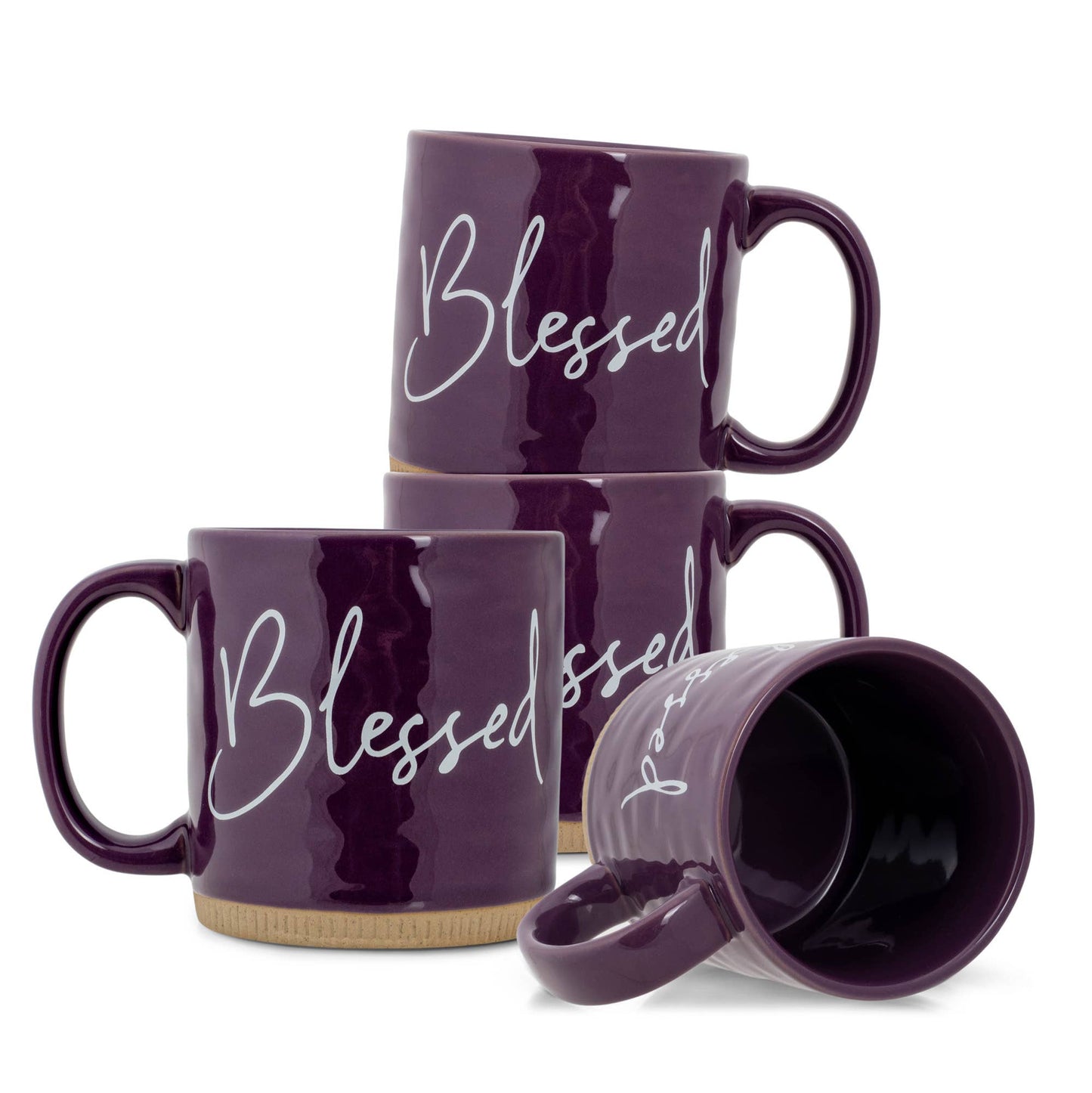 Ceramic Mugs Blessed Purple Raw-Bottom