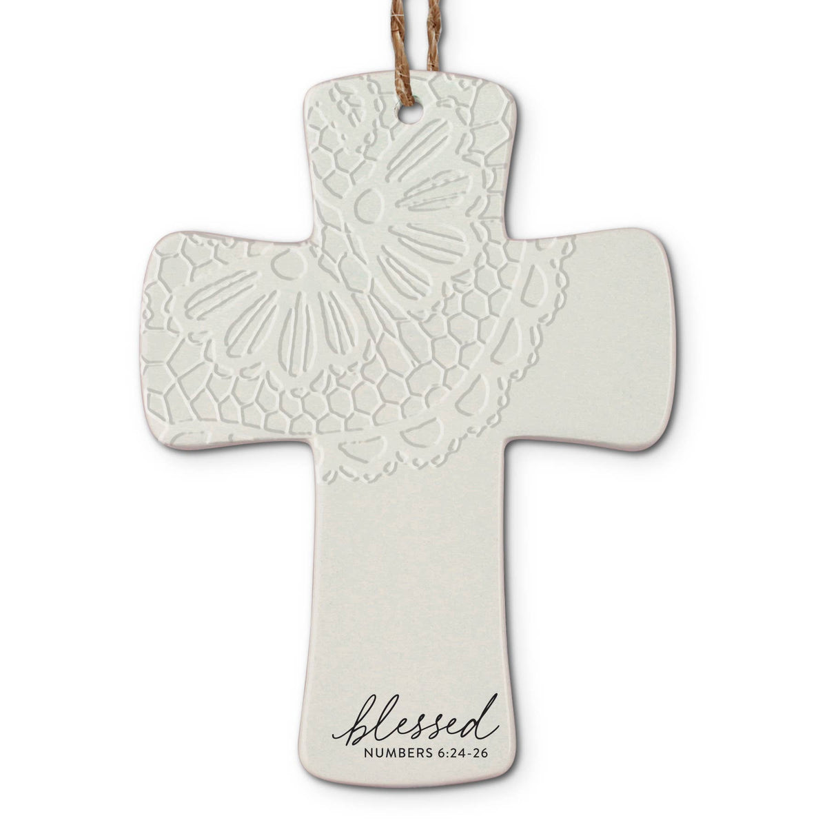 🎄 LCP Christmas Ornament Cross Lace Blessed