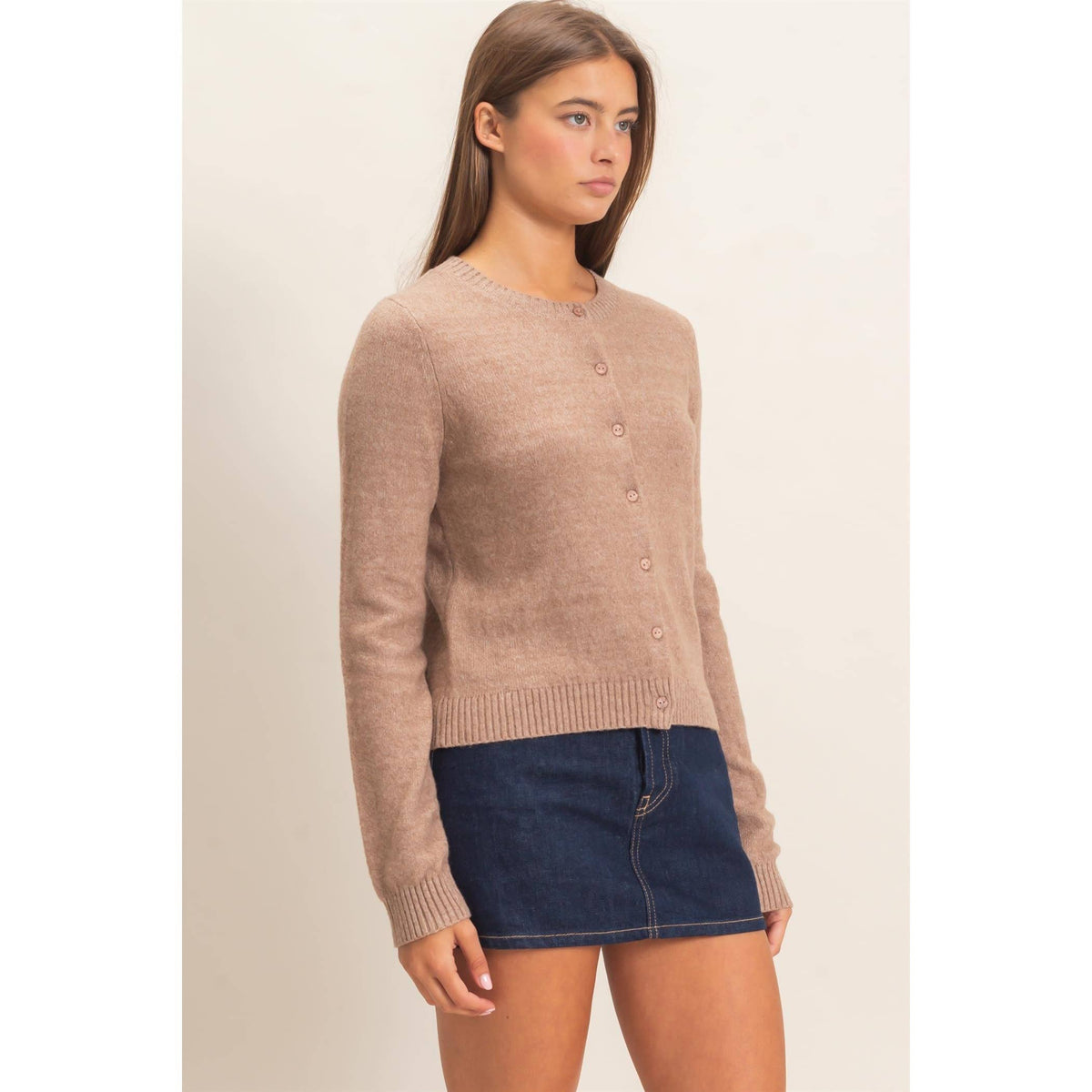 Crew Neck Cardigan