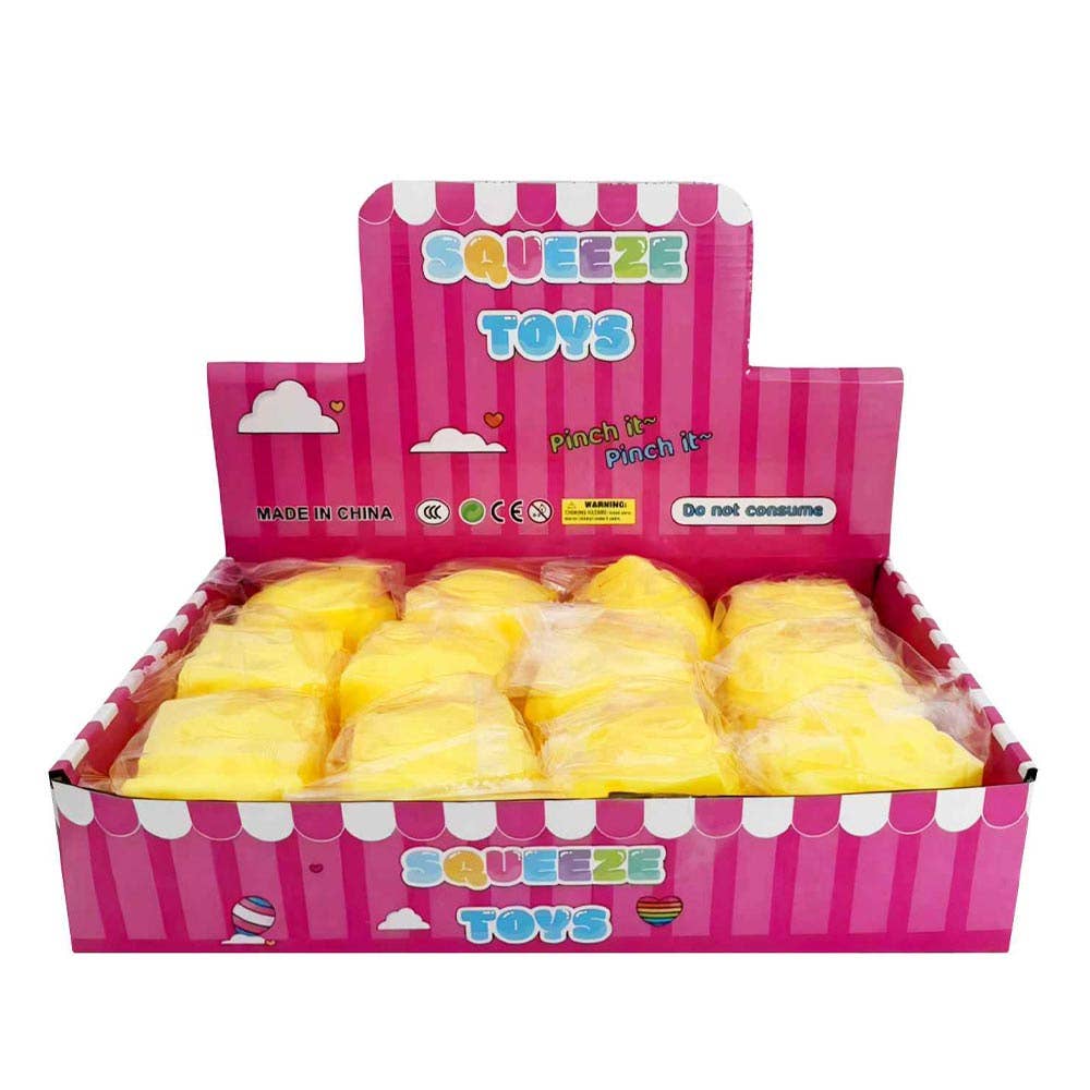 12PCS - Cheese Cube Squeeze Squishy Stress Relief Toy