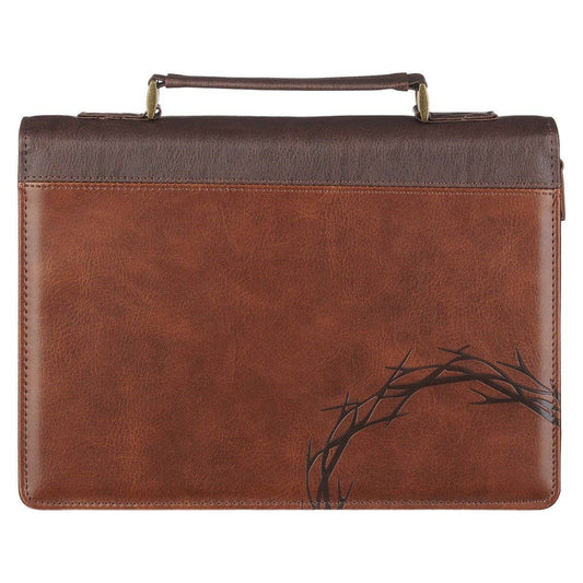 Bible Cover Classic Brown Crown of Thorns/Amazing G Isa 53:5