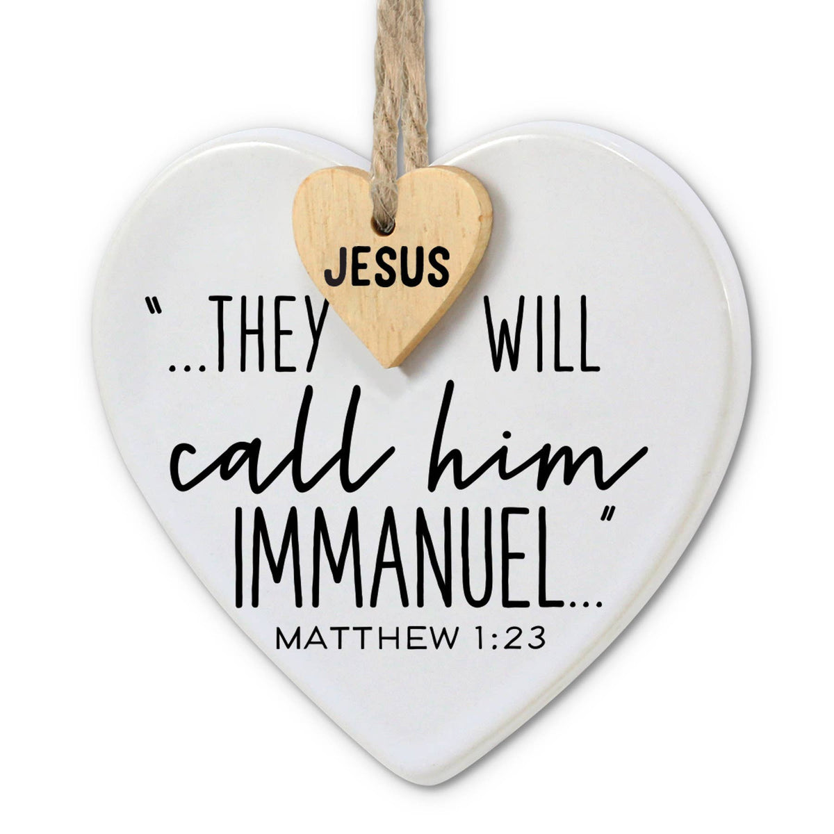🎄LCP Ornament Heart Tag Immanuel Twine Hanger