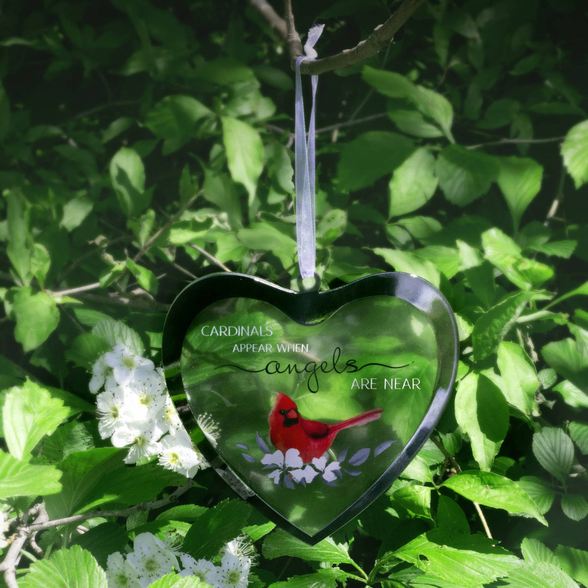 Cardinals Appear - 4.75" Mirrored Glass Ornament