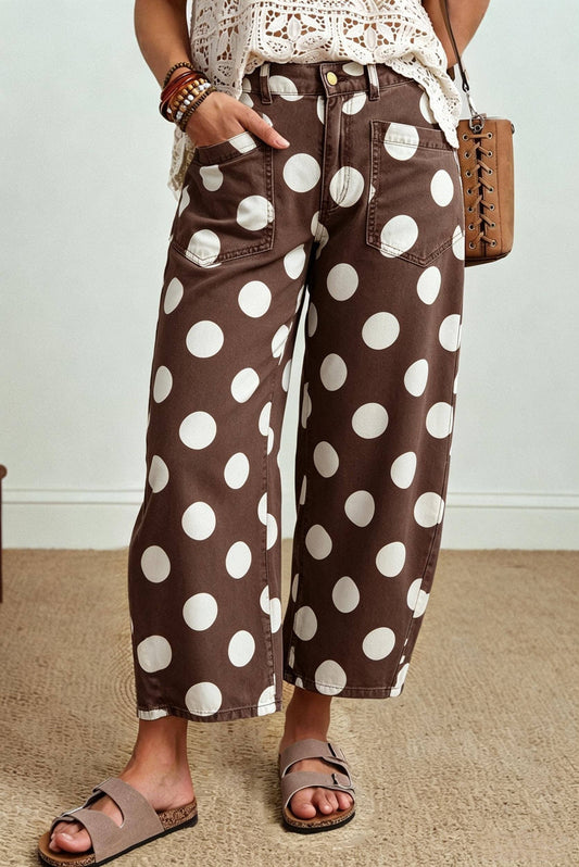 NEW Polka Dot Ankle Length Casual Shift Jeans