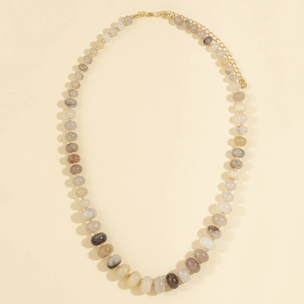 Rondelle Semi Precious Stone Beaded Necklace