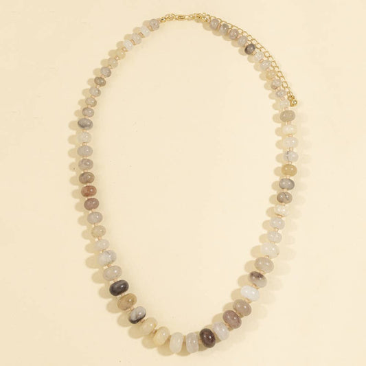 Rondelle Semi Precious Stone Beaded Necklace