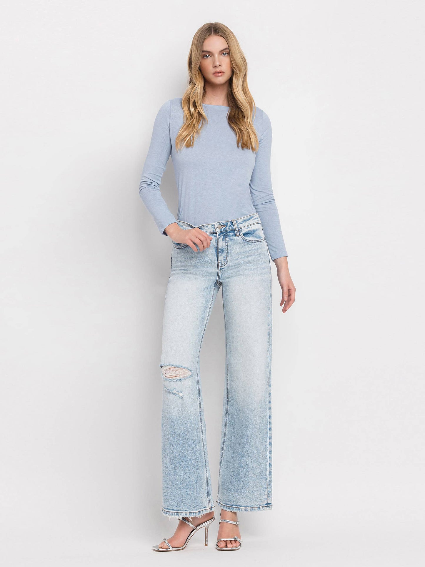 TUMMY CONTROL SUPER HIGH RISE WIDE LEG JEANS LV1312