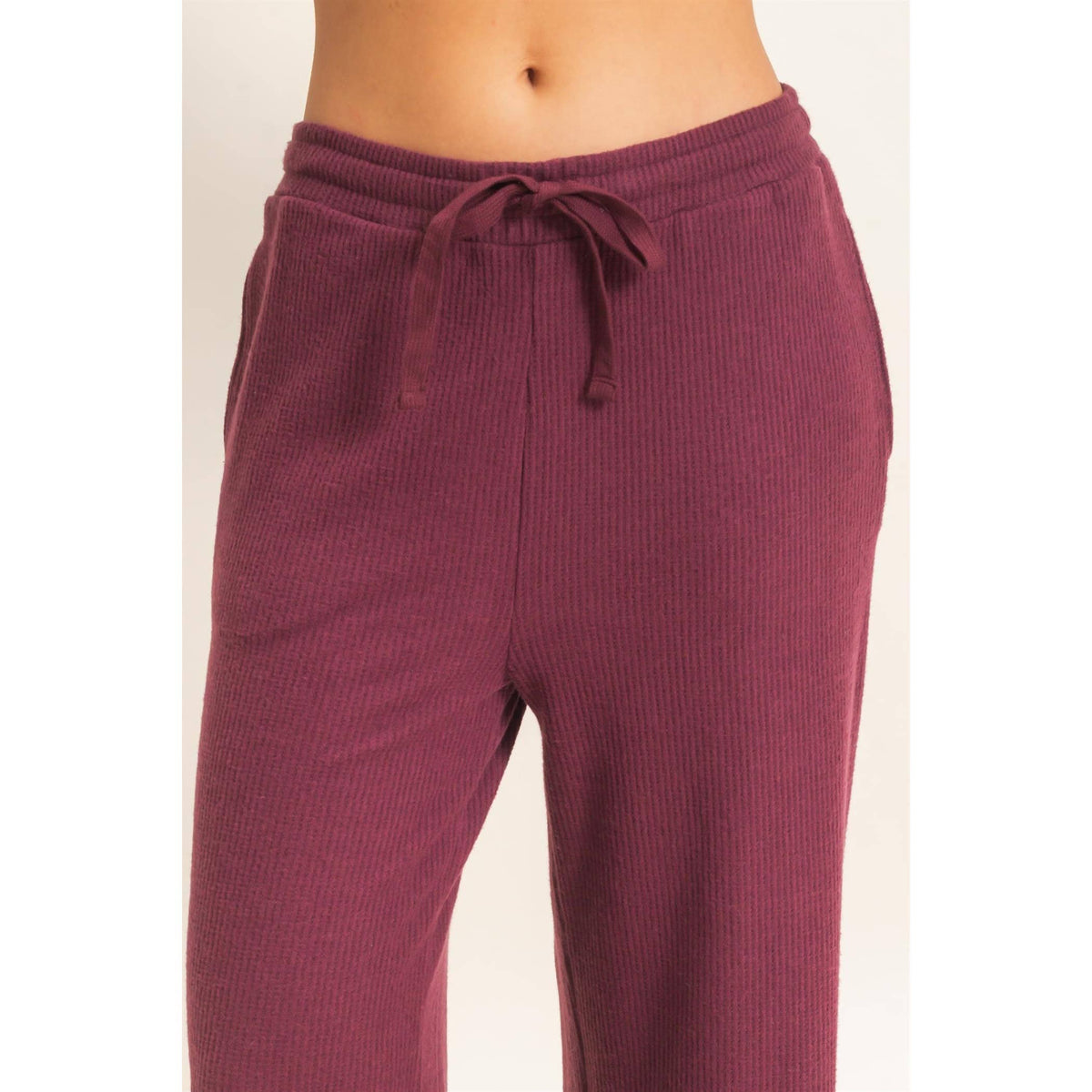 Brushed Waffle Drawstring Pants