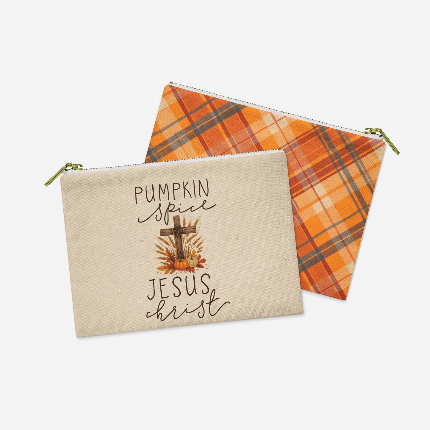 Pumpkin Spice and Jesus Christ accessory pouch