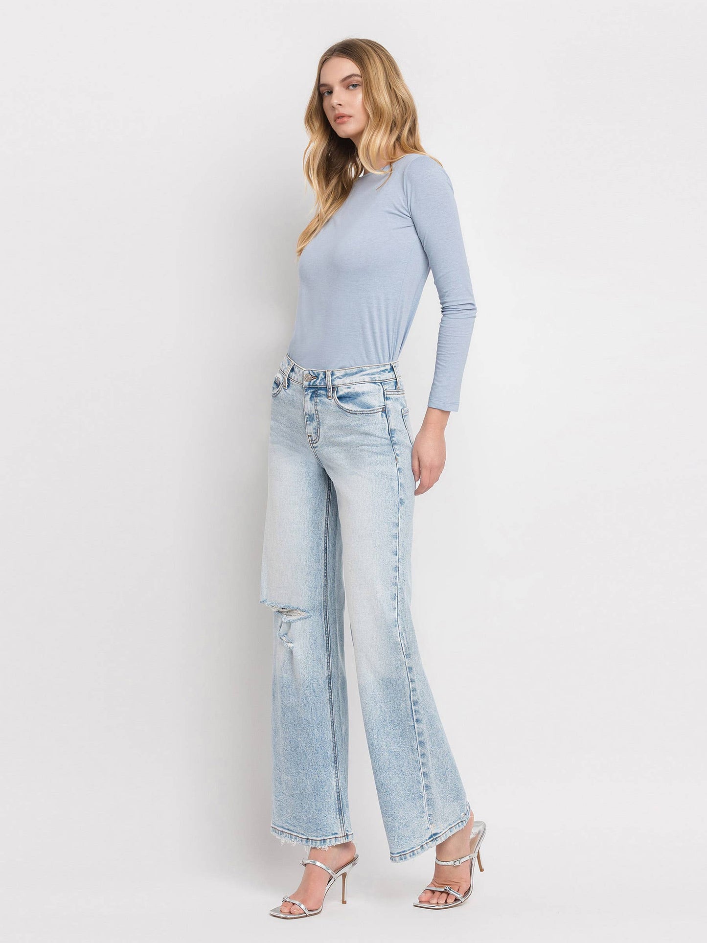 TUMMY CONTROL SUPER HIGH RISE WIDE LEG JEANS LV1312