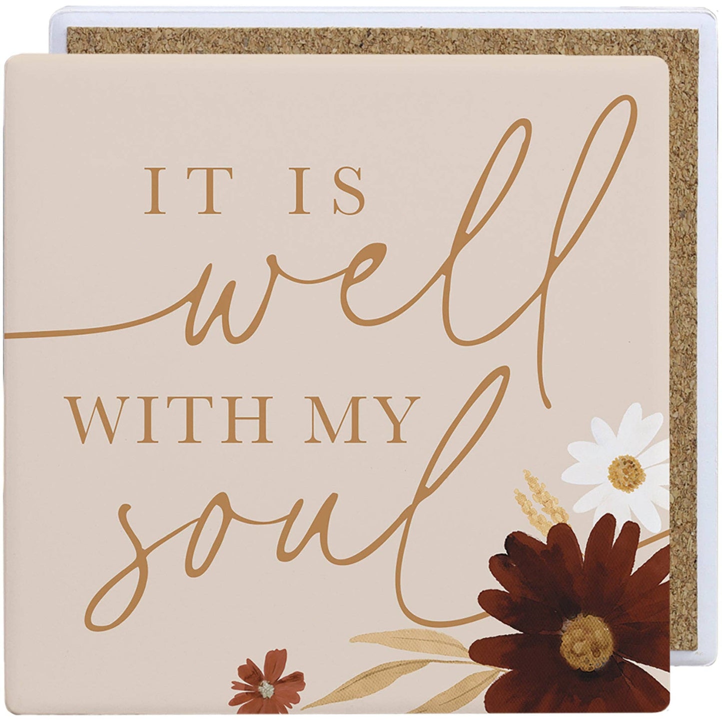 It Is Well Fall Floral - Creamic Coaster Squares