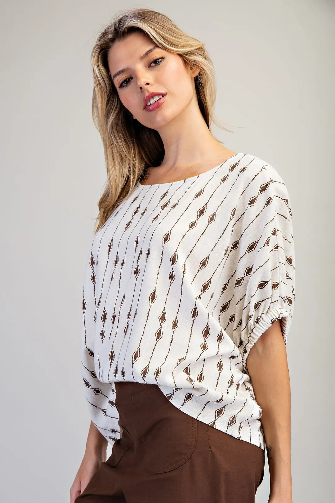 Geometric Dolman Sleeve Blouse by EE:SOME
