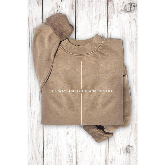 THE WAY THE TRUTH THE LIFE MINERAL GRAPHIC SWEATSHIRTS