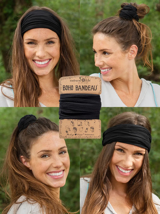 Natural Life Solid Boho Bandeau® Headband - Black