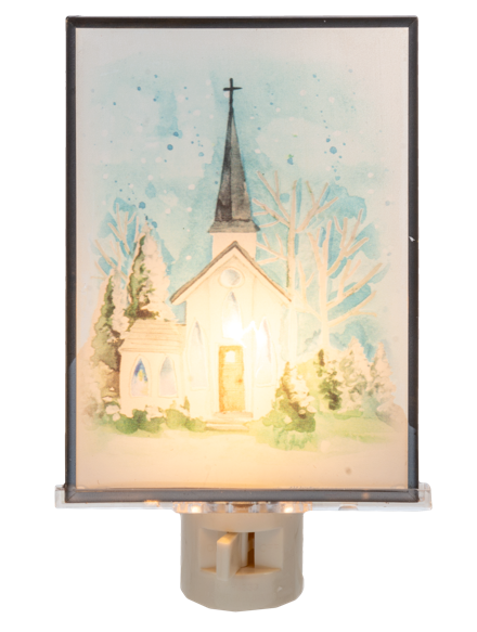 Watercolor Church Night Light