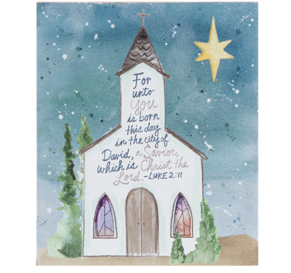 Watercolor Church Art Blocks