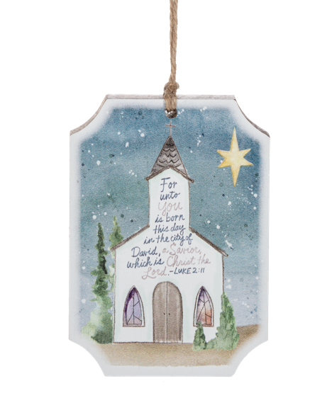 Watercolor Church Ornaments