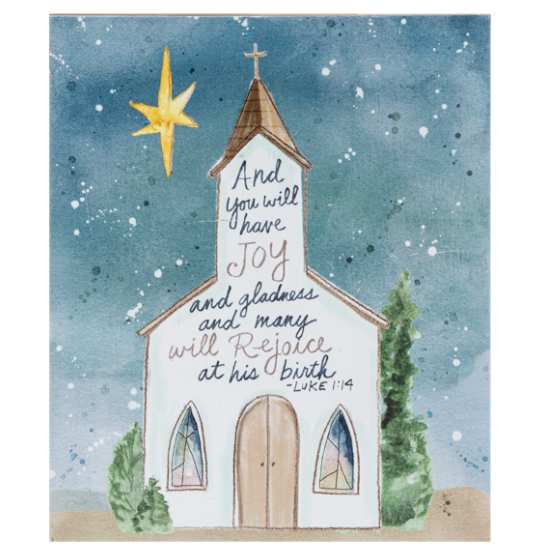 Watercolor Church Art Blocks