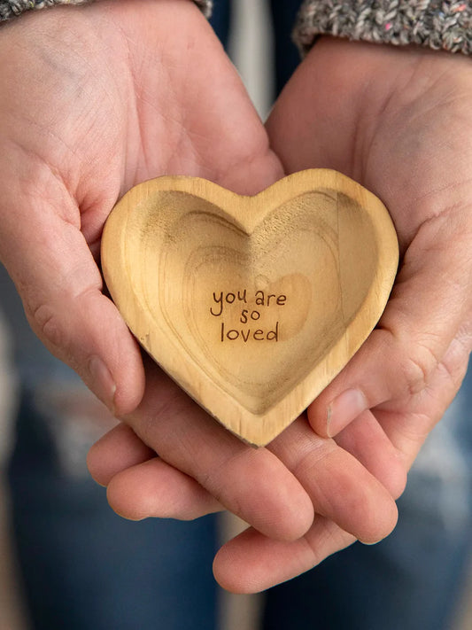 NL Wooden Heart Trinket Jewelry Dish