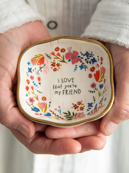 NL Antiqued Trinket Bowl - Friend