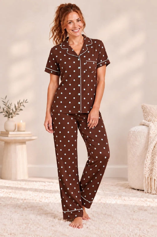 Polka Dot Yummy S/S Top & Pull On Pant PJ Set