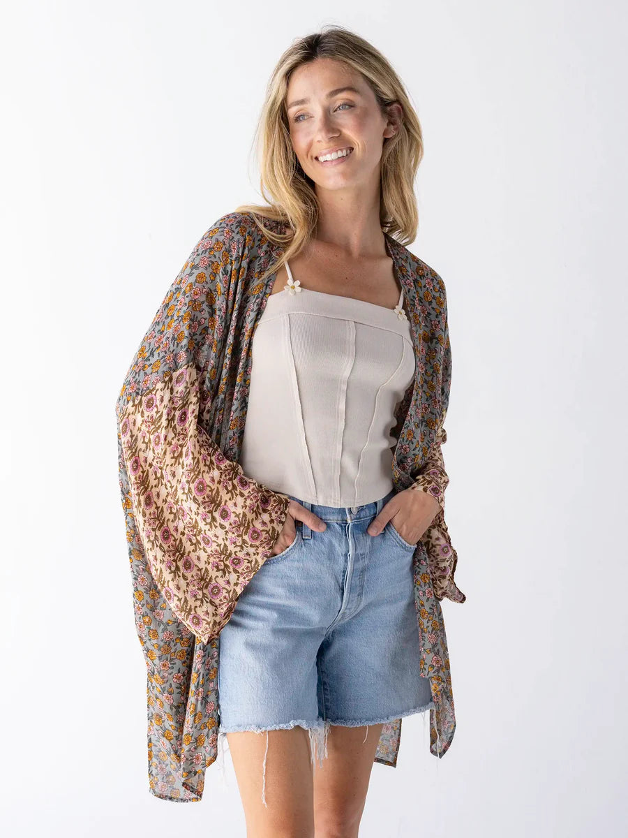 NL - Sierra Kimono Lt. Mustard Pink