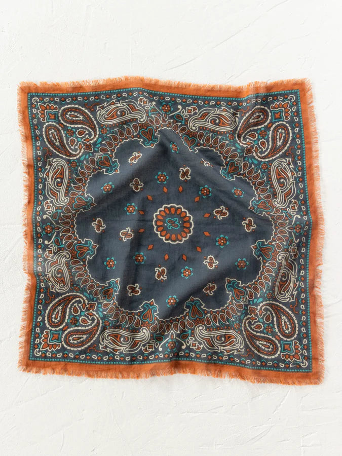 Natural Life Printed Cotton Bandana - Charcoal
