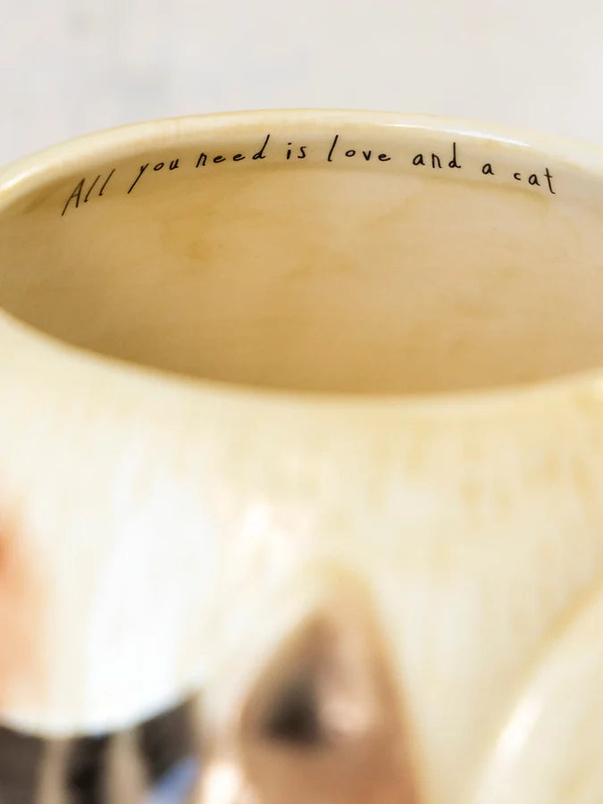 NL - Folk Art Coffee Cat Mug