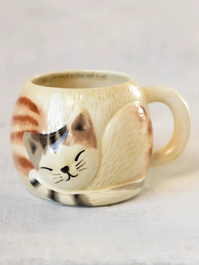 NL - Folk Art Coffee Cat Mug