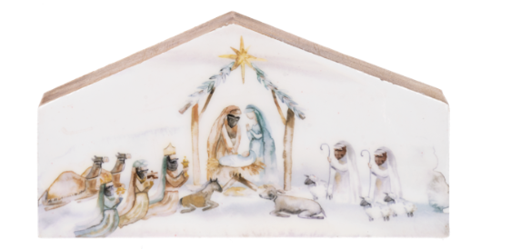 Watercolor Nativity Scene Block