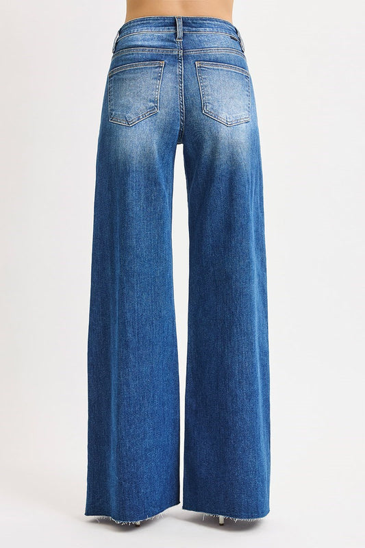 TUMMY CONTROL HIGH RISE ANKLE PALAZZO JEANS