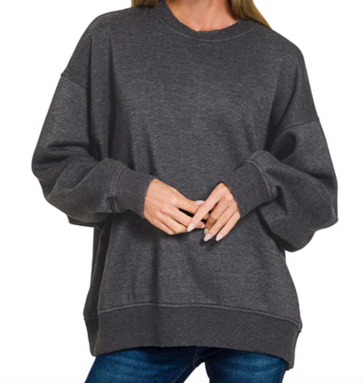 Zenana ACID WASH OVERSIZED FLEECE PULLOVER