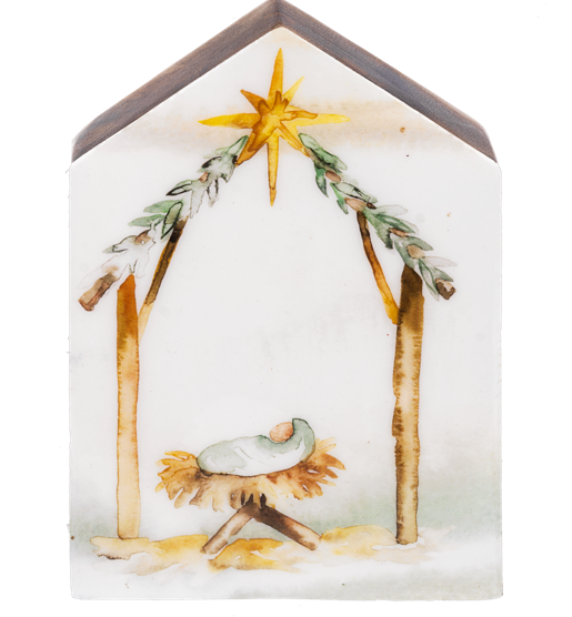 Watercolor Nativity Blocks
