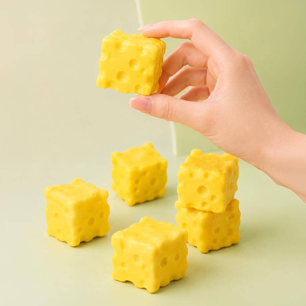 12PCS - Cheese Cube Squeeze Squishy Stress Relief Toy
