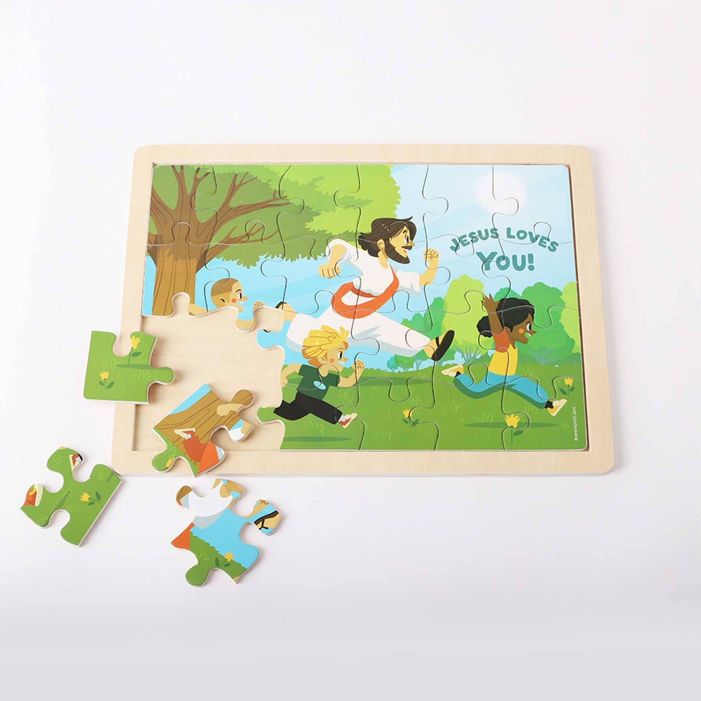 Puzzle Wood Jigsaw Jesus Playing