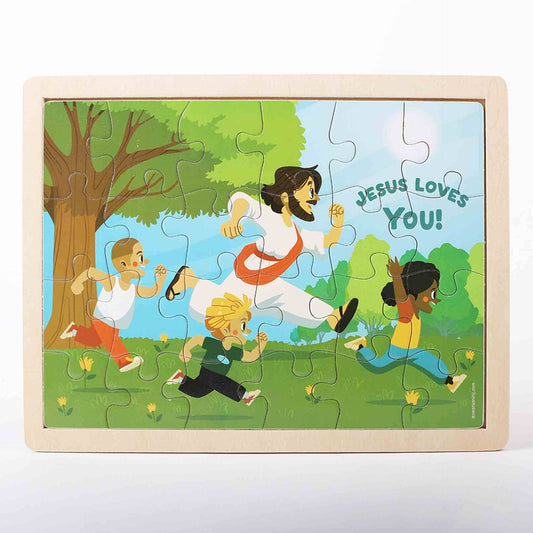 Puzzle Wood Jigsaw Jesus Playing