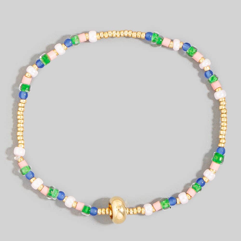 Assorted Mixed Stainless Steel With Glass Beads Bracelet