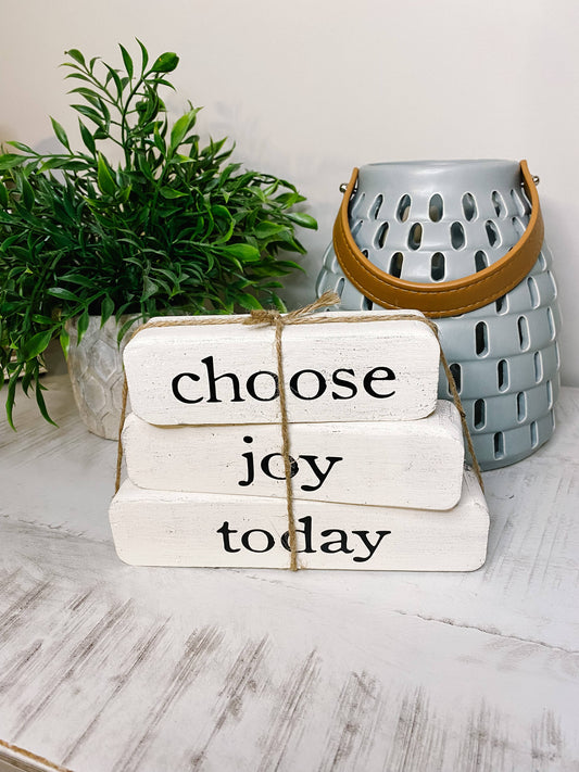 Inspirational Gift – Choose Joy Today – White Stacked Blocks