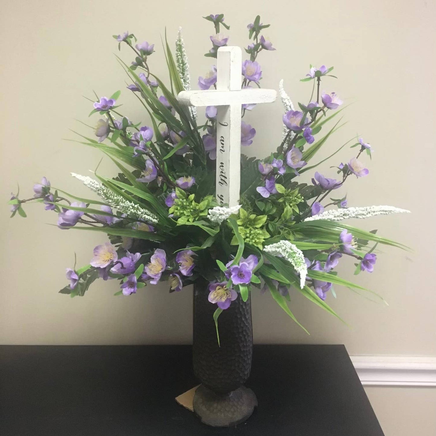 Wood Cross - It is Finished (White Finish)