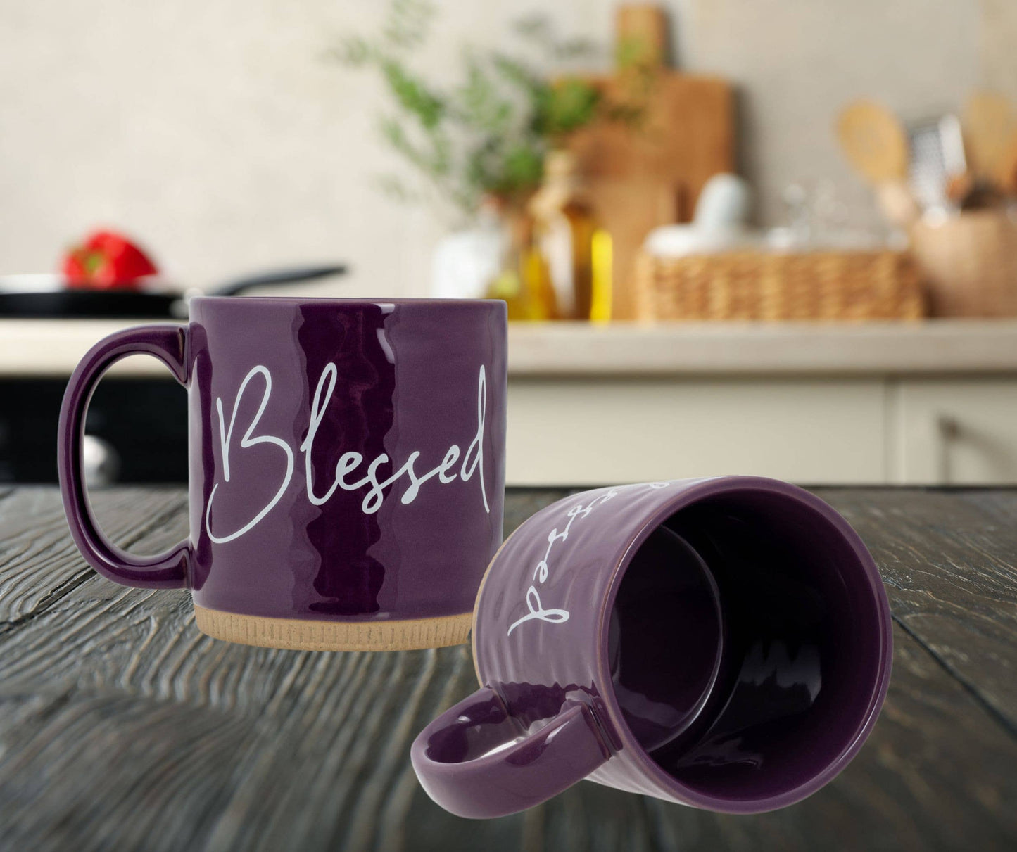 Ceramic Mugs Blessed Purple Raw-Bottom