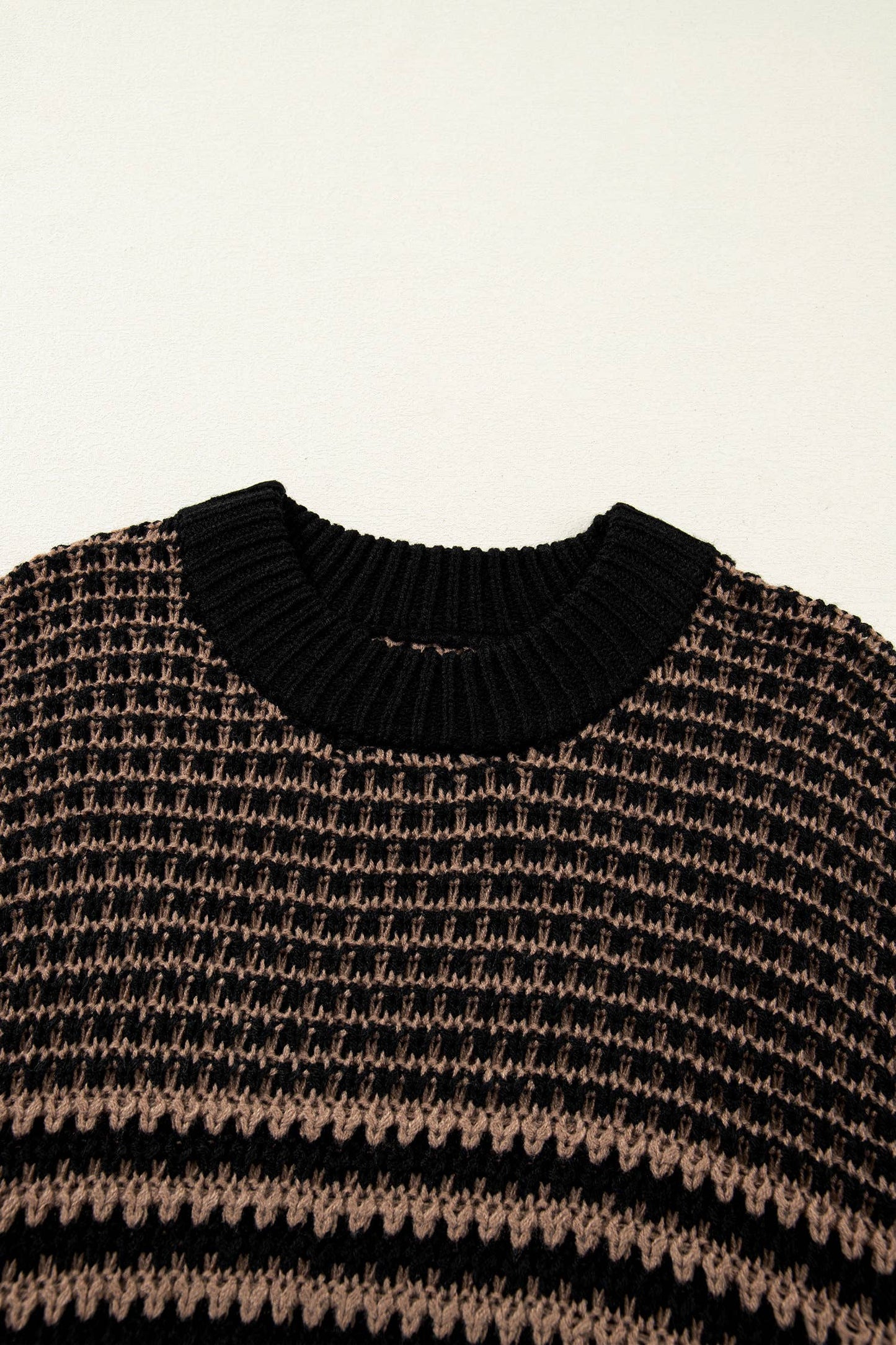 66 Stripe 3/4 Draped Sleeve Slouchy Sweater (S-XL)