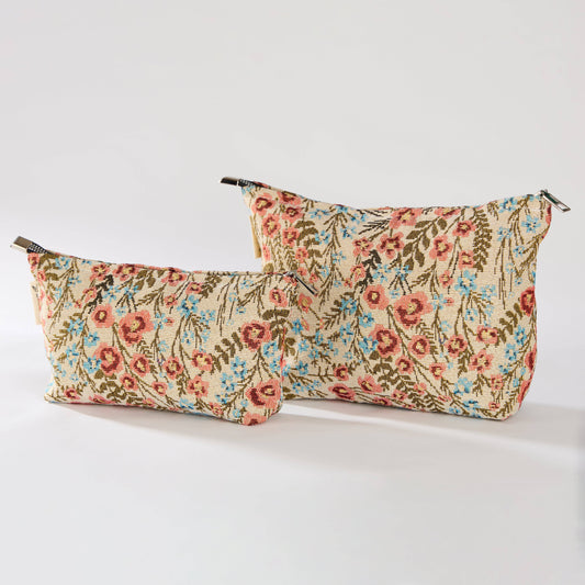 Wildflower Print Toiletry / Makeup Bag - Cosmetic Bag