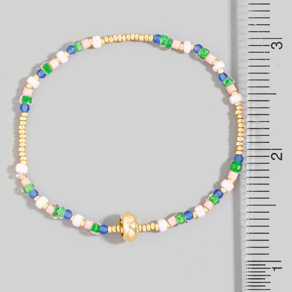 Assorted Mixed Stainless Steel With Glass Beads Bracelet