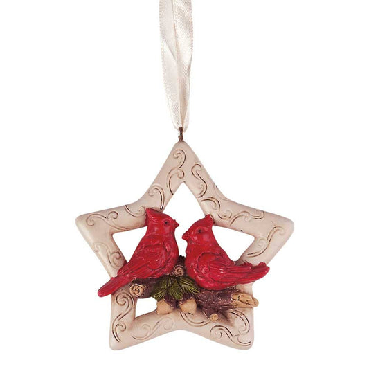 ORNAMENT WHITE START WITH CARDINALS