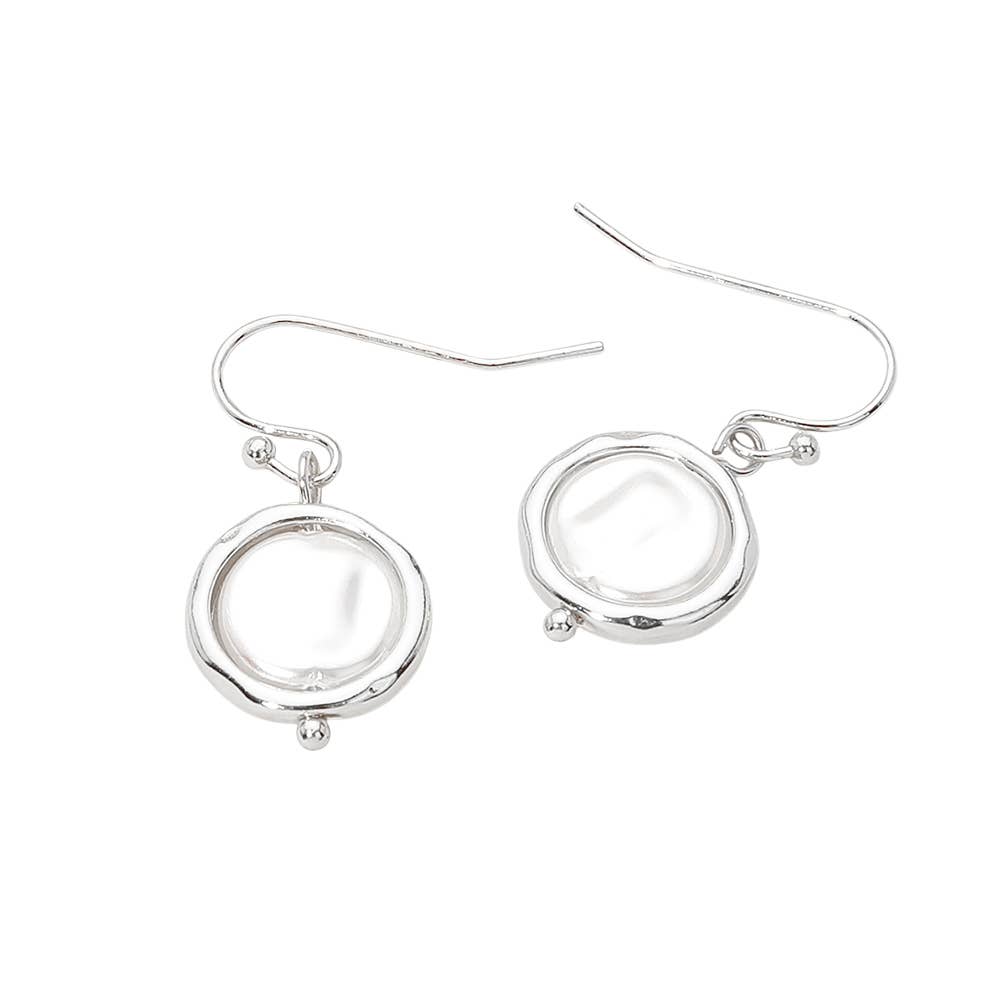 Round Pearl Drop Dangle Earrings