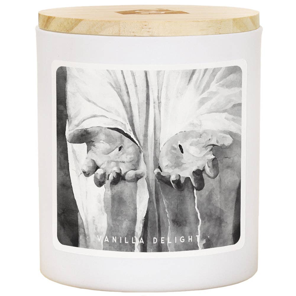 B&W Jesus Hands - Vanilla Delight Candle