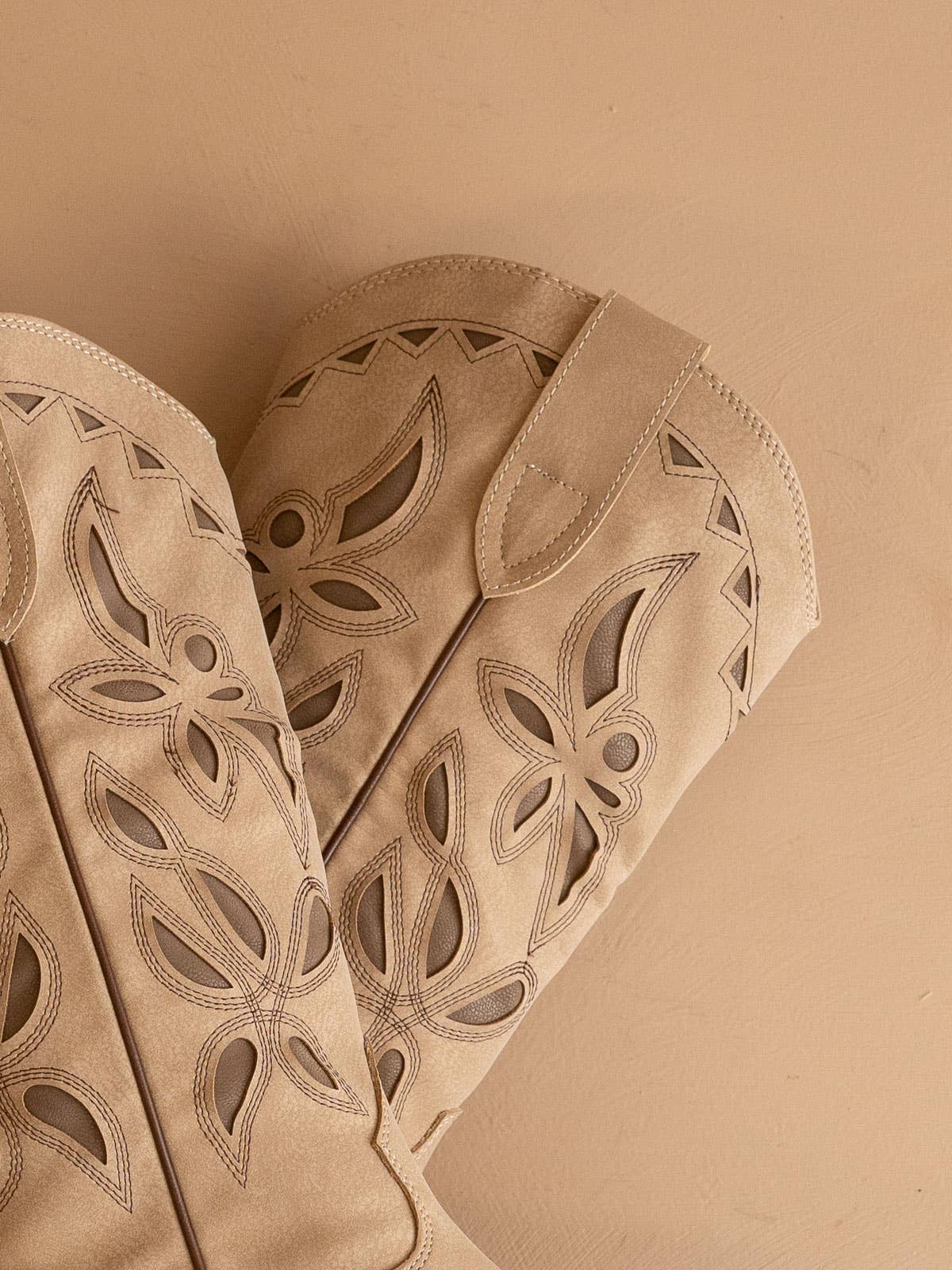 The Zinnia | Khaki Laser Cut Western Boot
